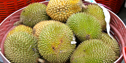 Kreta Ayer offers an array of exotic fruits, including the durian